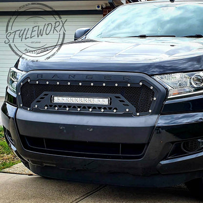 Ford Ranger PX MK 11 Metal mesh grill with LED light bar